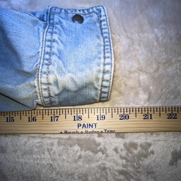 VTG Altamont Binders Shirt Mens LARGE Blue Button Snap Long Sleeve Pockets 90s - Picture 7 of 12